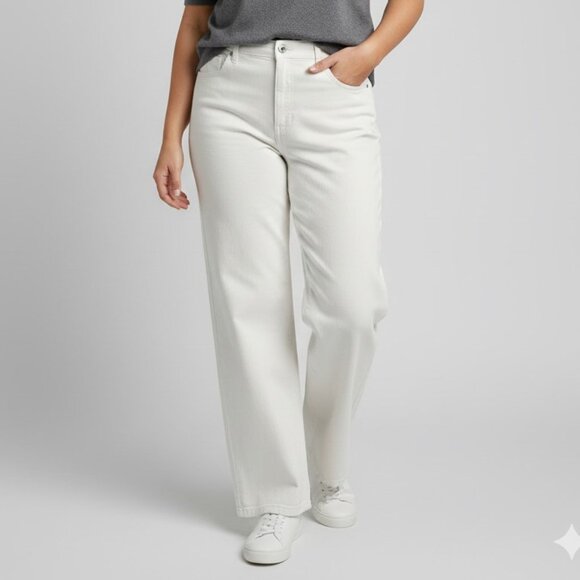 Gloria Vanderbilt Denim - White Denim Jeans 5 Pocket Gloria Vanderbilt Amanda Size 18
